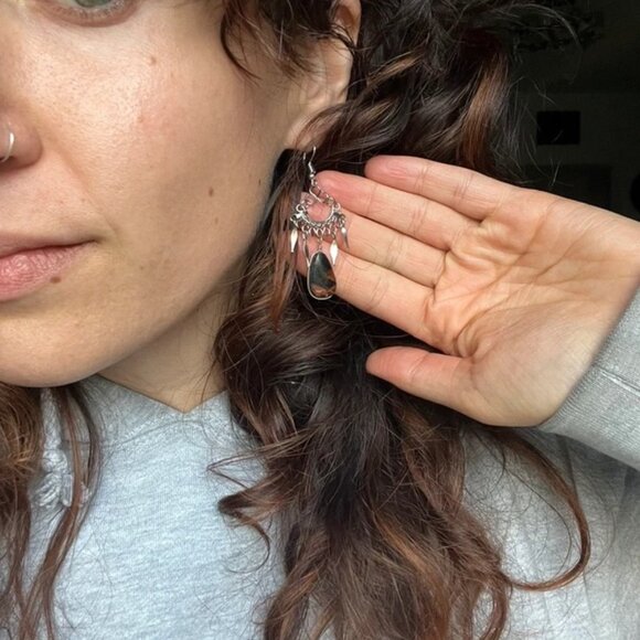 Tiger Eye Dangle Earrings - Picture 2 of 2